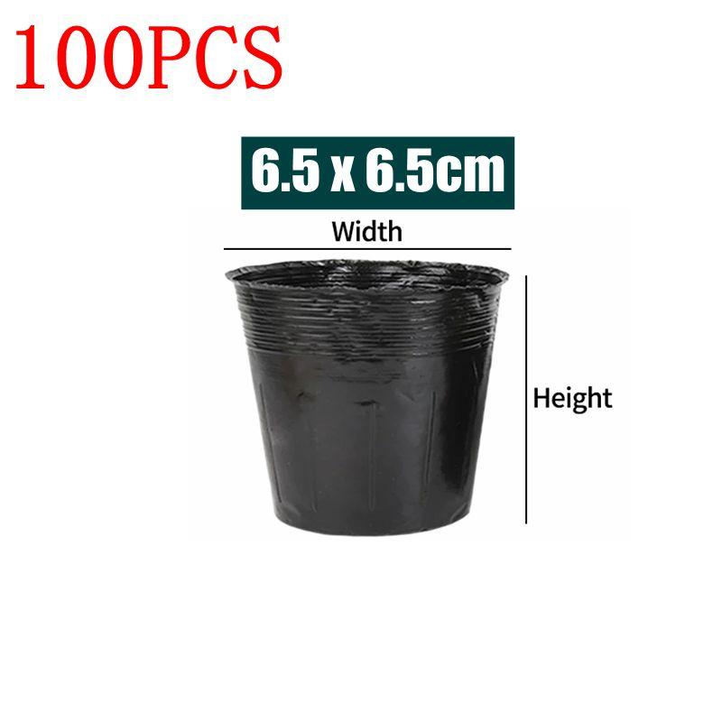 10/50/100Pcs Nursery Pot Garden Plastic Plant Seedling Cup Disposable Nutrient Bag Thickened Black Flowerpot Nutritional Bowl