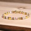 Fashion Pink Gold Tila Bead Bracelet Adjustable Handmade Beaded Bracelet for Women Jewelry