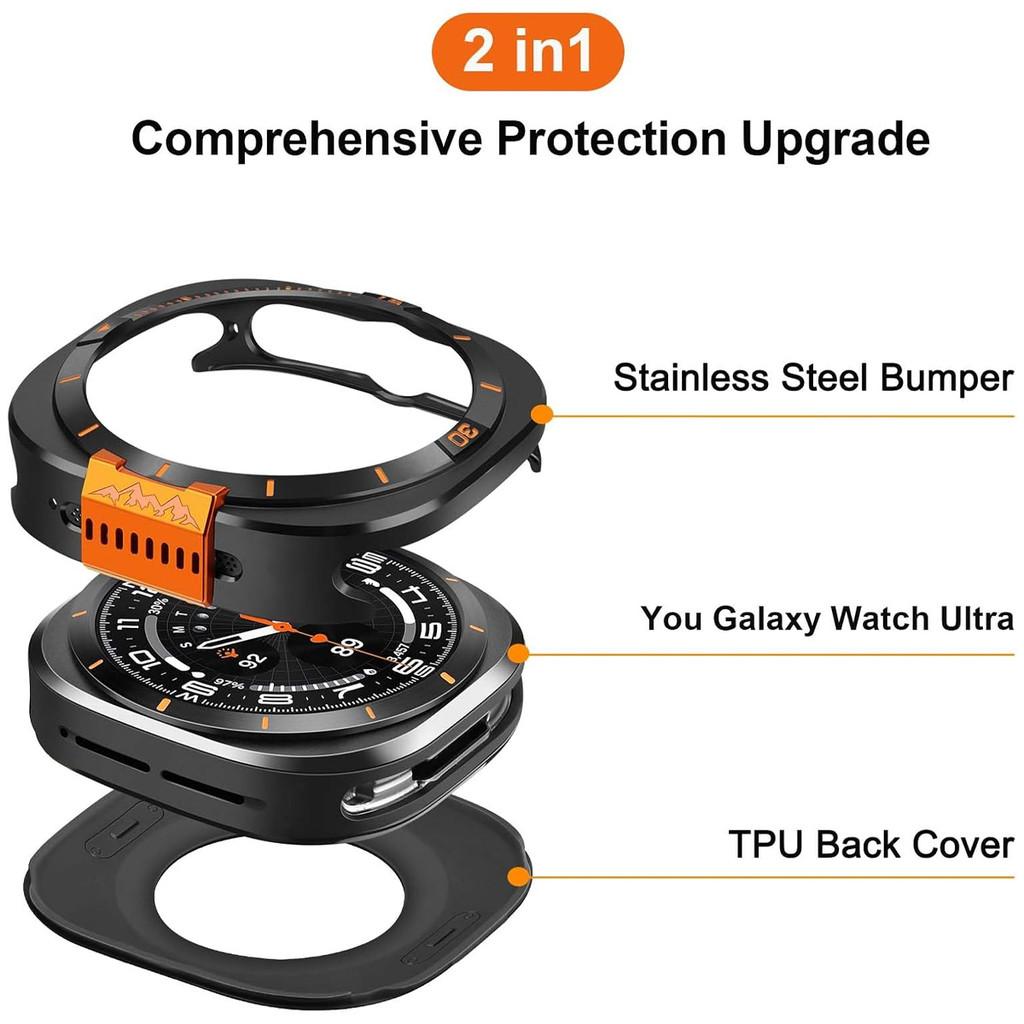 Metalllegierungsgehäuse für Samsung Galaxy Watch Ultra 2026 47mm Luxuriöser Bumper-Schutzrahmen für Galaxy Watch Ultra 47mm Abdeckung Zugriff