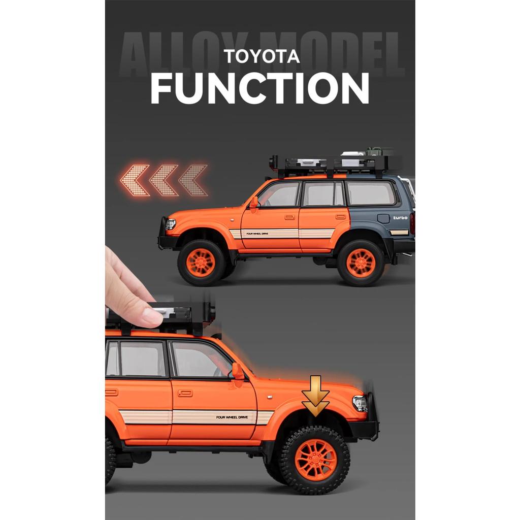 1/24 Toyota Land Cruiser LC80 Alloy Car Model Diecast Metal Car Model Children's Toys Vehicle Toy Models Games Child Games Child