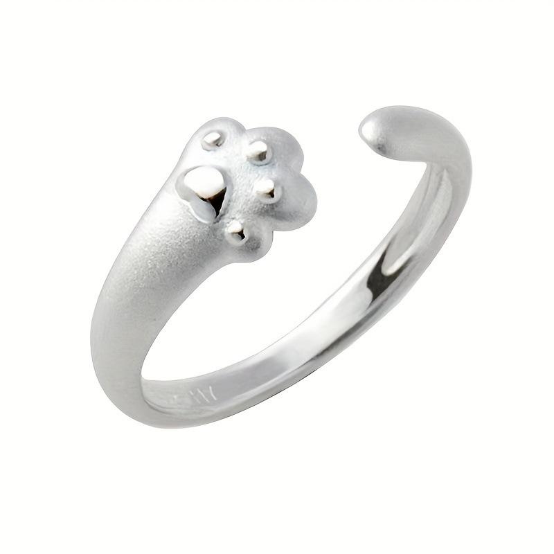 Original Simple Cute Kitten Silver Ring for Japanese & Korean Trendsetter Students