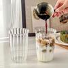 Transparent Glass Striped Cup Easy To Clean Vintage Cocktail Latte Mugs Suitable for Ice Cream Milkshakes