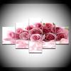The pink rose flowers modern Modular 5 panel HD Print wall Poster Canvas art painting for Living Room Home Decor