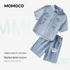 MOMOCO Boys' 2026 Summer Fashion Denim Two-Piece Set