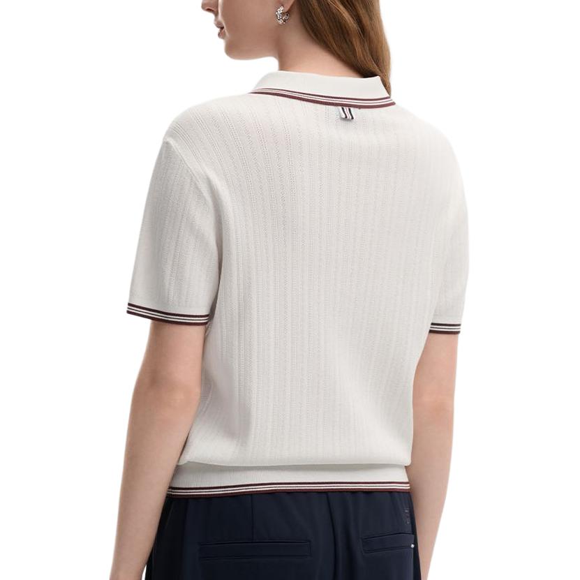 Fila Heritage Elegant Lifestyle Pullover Short Sleeve Polo Shirt Women Tops F11W638417F-WT