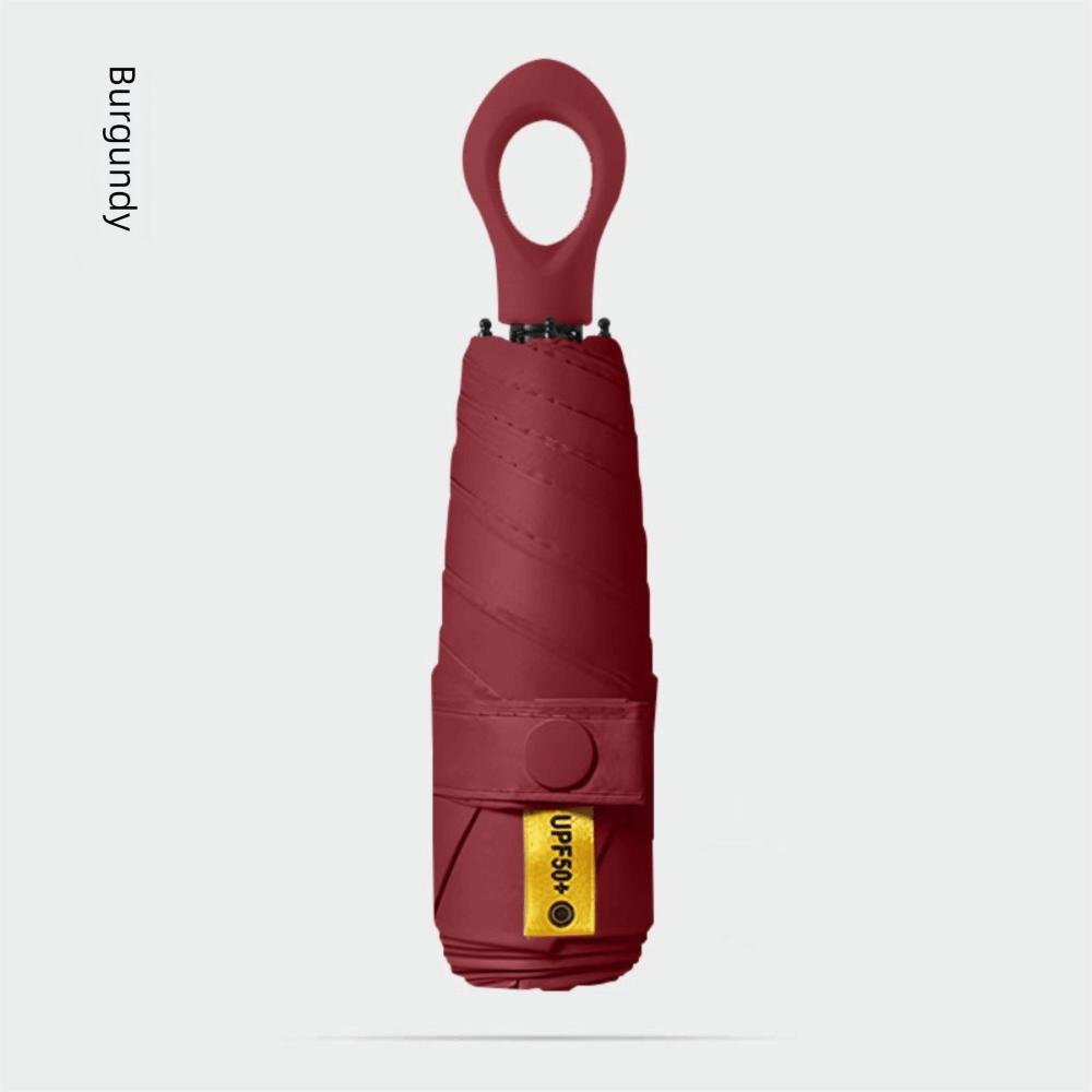 

Sunshade Sun Rain Umbrella Mini Five Fold Umbrella Capsule Folding Umbrella Travel Accessoreis вина червоного кольору