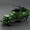 2026 NEW American M16 Half-Track 12.7M2HB Machine Gun Assembled Building Blocks Armored Car Toy Anti-Aircraft Gun