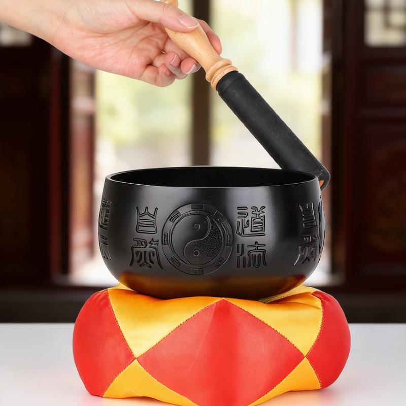 Медная цинская чаша 6 дюймов - Даосский инструмент для медитации Тайцзи и Багуа 15cm Black