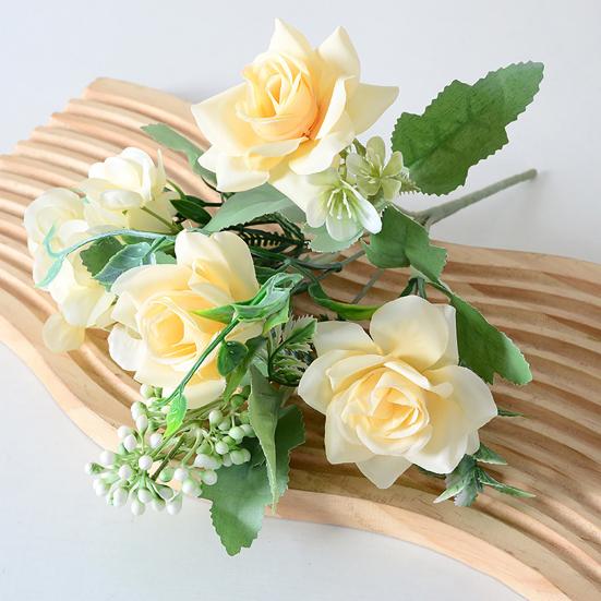 Artificial Flowers High-Density Silk Fabric Soft Touch Waterproof Flexible Branches Window Display Fake Flowers Wedding Hotel Decor