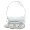 1Dr Borsa a Spalla/Crossbody in Cotone con Logo Strass Argento da Donna Borsa da Donna Azzurro Chiaro X08396P8771HB179