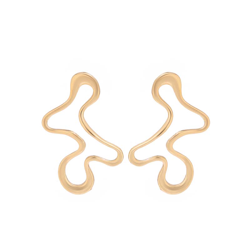 Minimalist Metal Irregular Hollow Pendant Earrings For Women Punk Gold Color Geometric Statement Earring Charm Ear Jewelry