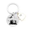 Stainless Steel Halloween Pumpkin Ghost Keychain Pendant