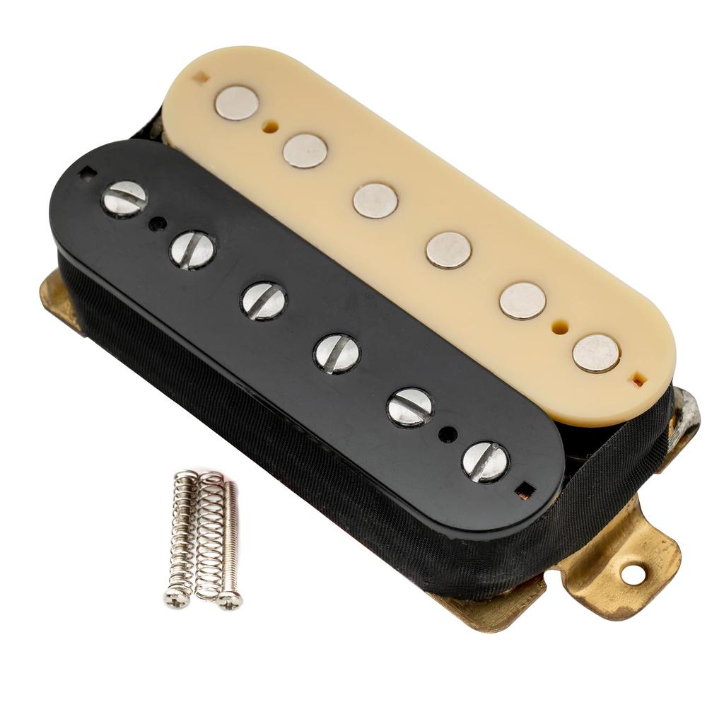 Musiclily 52mm Humbucker Pickup Electric Guitar Bridge Ceramic Zebra Pickup,