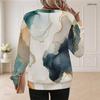 Women Plus Size Round Neck Long Sleeve Abstract Printed Casual Pullover Sweatshirt
