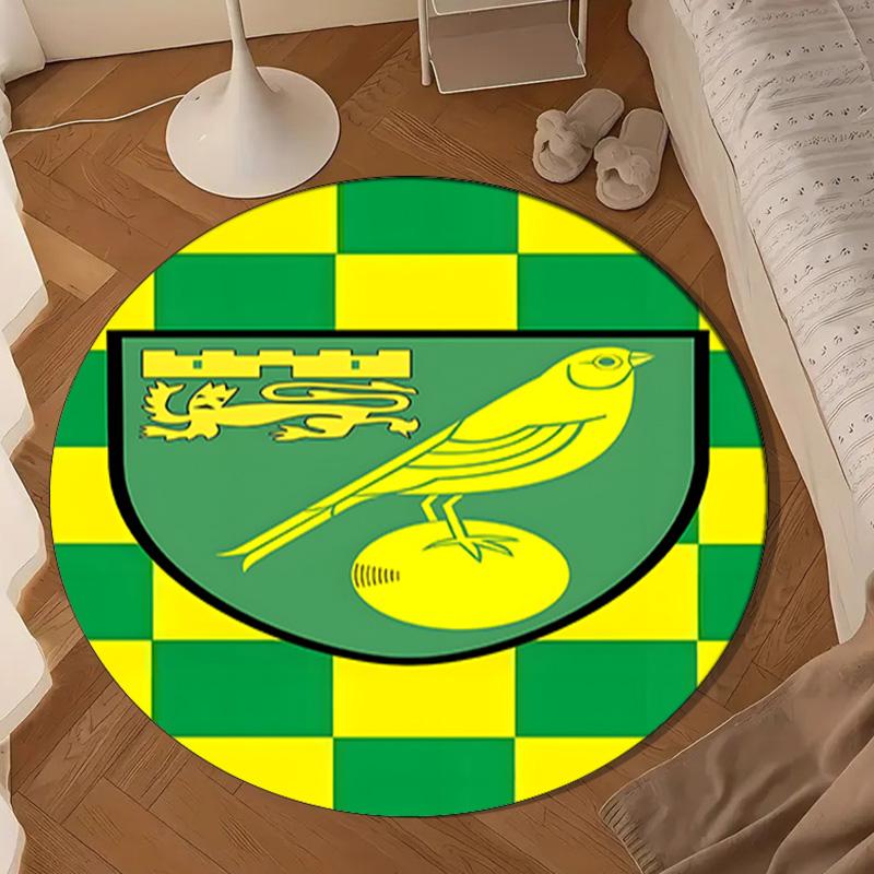 Nor-wich Football Club Crest Round mat Home Decor, Chair rug For livingroom,Bedroom, doormat home decor Birthday Gift Christmas Gifts