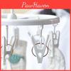 Elegant White Plastic Oval Clothes Drying Rack With 8 Clips Modern Minimalist Design