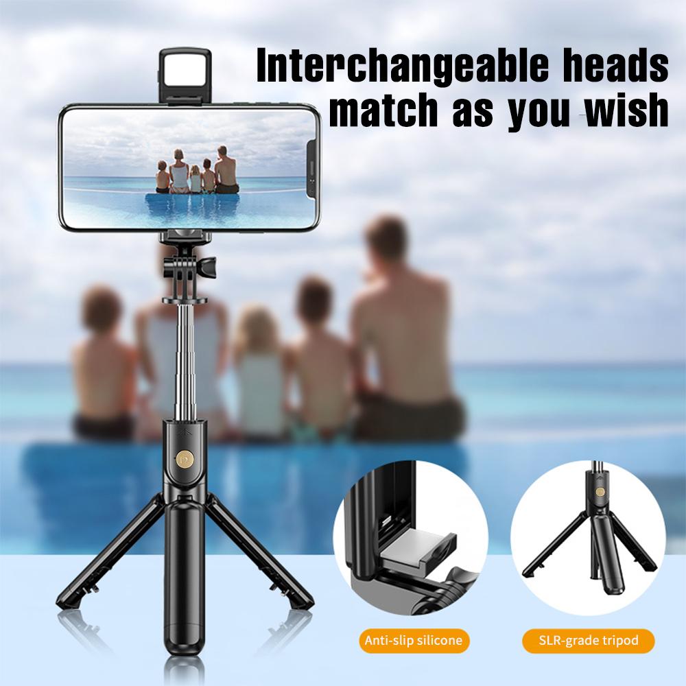 Selfie Stick Wireless Tripod Stand with Light Bluetooth Remote Extendable Tripod for iPhone Mobile Phone Live Streaming