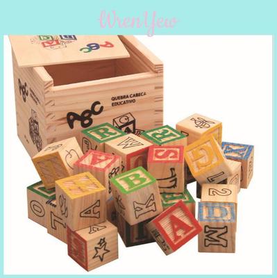 Wooden English Letter Blocks For Children With Educational Toy For Language Learning