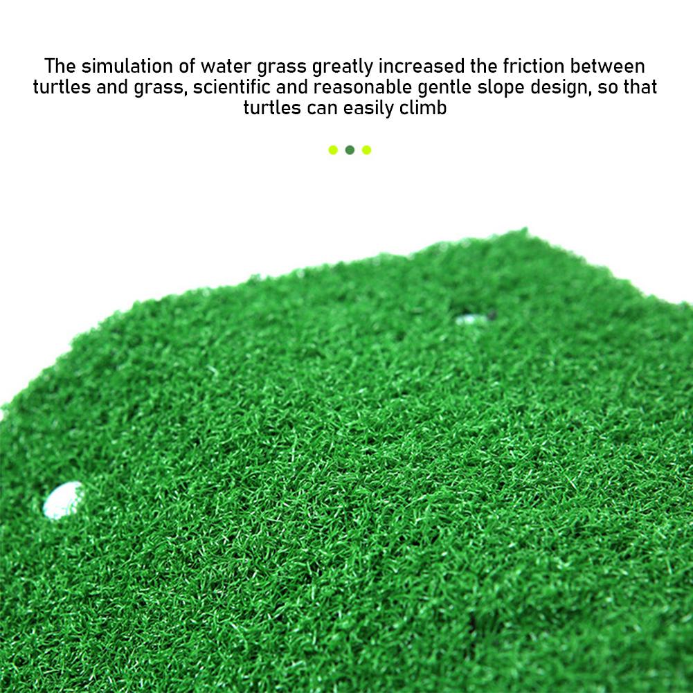 Platform Float Decoration Aquarium Turtle For Small Reptile Suction Cup Drying Easy Install Simulated Lawn Slope