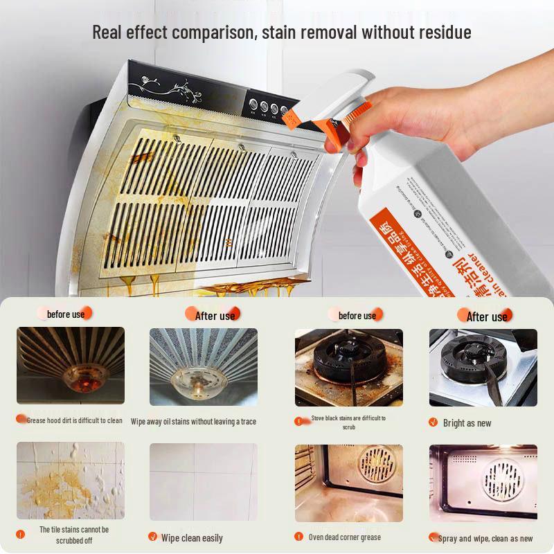 

Heavy Duty Kitchen Oil Stain Remover Foam - Degreaser for Range Hoods