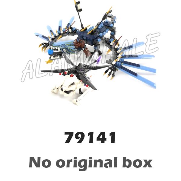 657pcs Shinobi Bule Lightning Dragon Battle Silver Helicopter Poseable Wings 79141 Building Block Toys Compatible With Model
