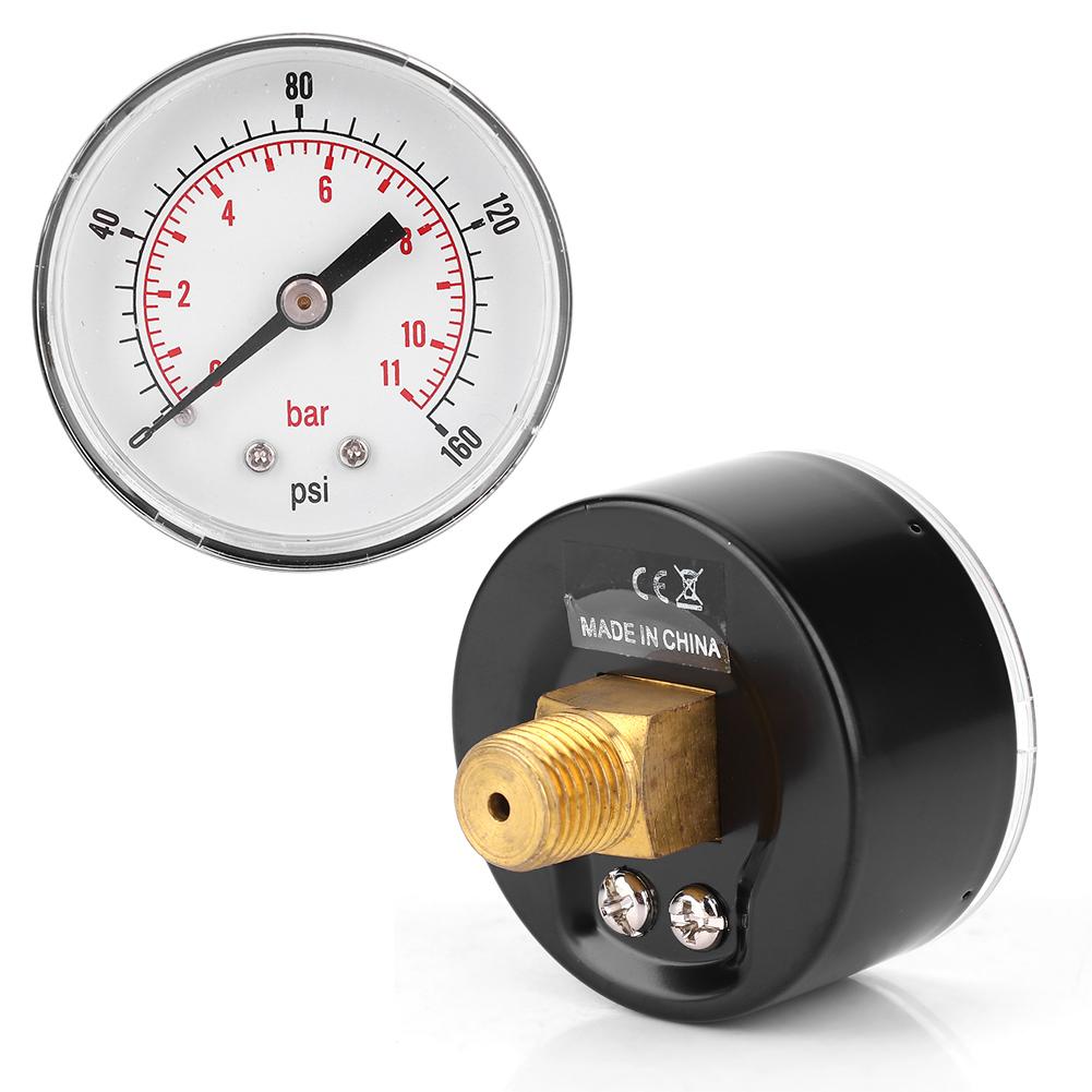 Pressure Gauge 50mm Dial 14 BSPT Back Connection for Air Water Oil Gas (0160PSI 011Bar)