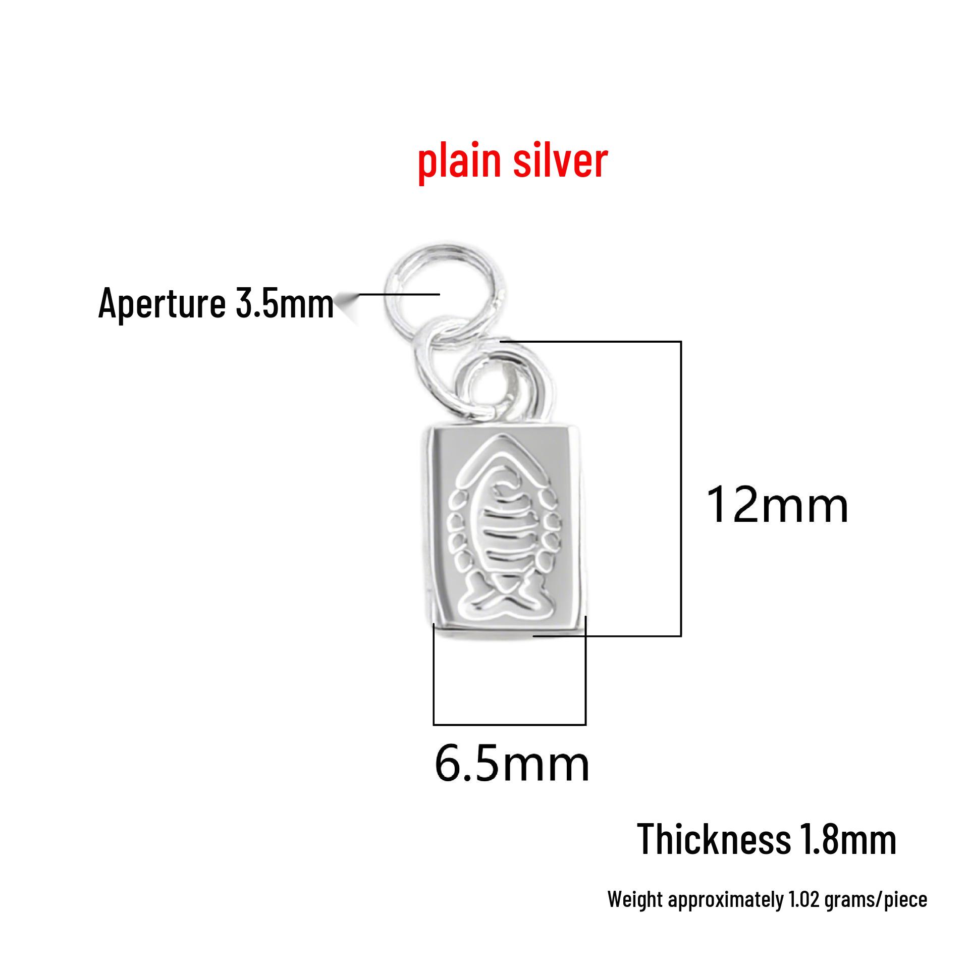 Sterling Silver Fish Tag Charm for DIY Bracelets and Necklaces 999 Pure Silver