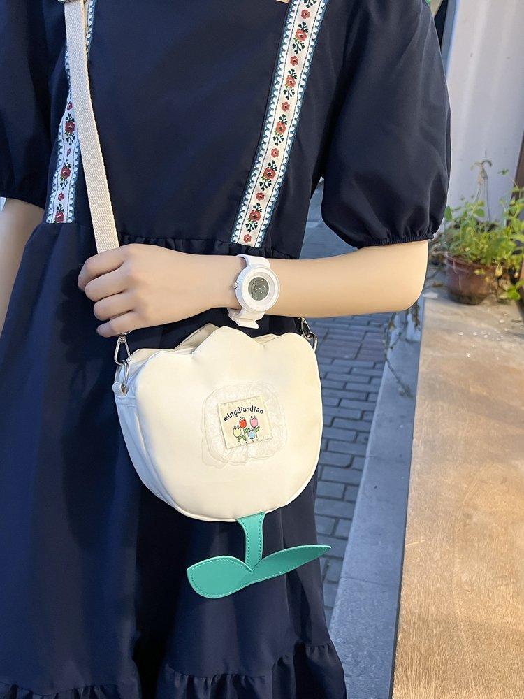 

Летняя японская студенческая сумка через плечо, маленькая, свежая и милая, контрастного цвета, сумка-мессенджер для цветочной девочки, кошелек для монет