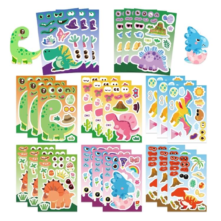 Reusable Dinosaur Sticker Bundle With 8 Designs For Crafting Educational Game And Journals