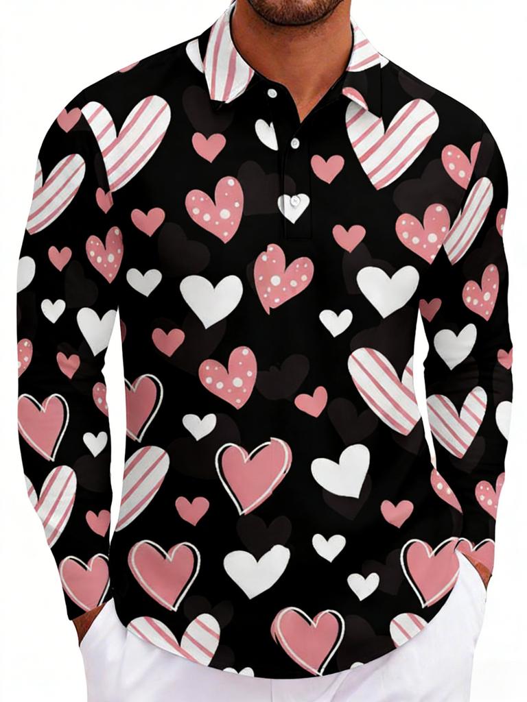 Modern Long Sleeve Polo Shirt, Stylish Striped Design for Casual Wear