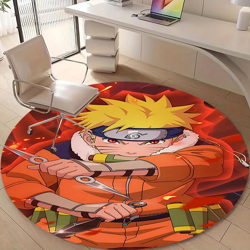 1pc NARUTO (5) Design Printed Area Round Carpet for Bedroom Living Room Home Decor Rugs Mat Non Slip Mat Rug for Bedside
