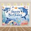 Marine Life Exploration Ocean Theme Series Birthday Party Decoration Background Cloth Gift Underwater Banner Photography Studio