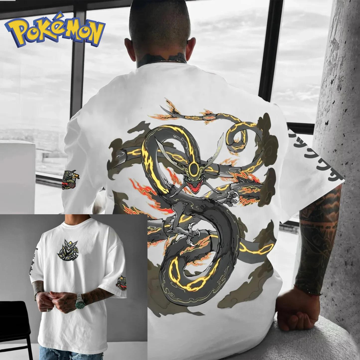 

Футболка с принтом Rayquaza, короткий рукав, мужская и женская, летняя новинка, 100% хлопок, свободный повседневный топ S белый