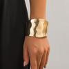 Punk Gold Color Smooth Metal Cuff Bracelets & Bangles For Women Statement Irregular Folded Men Bangle Fashion Jewelry