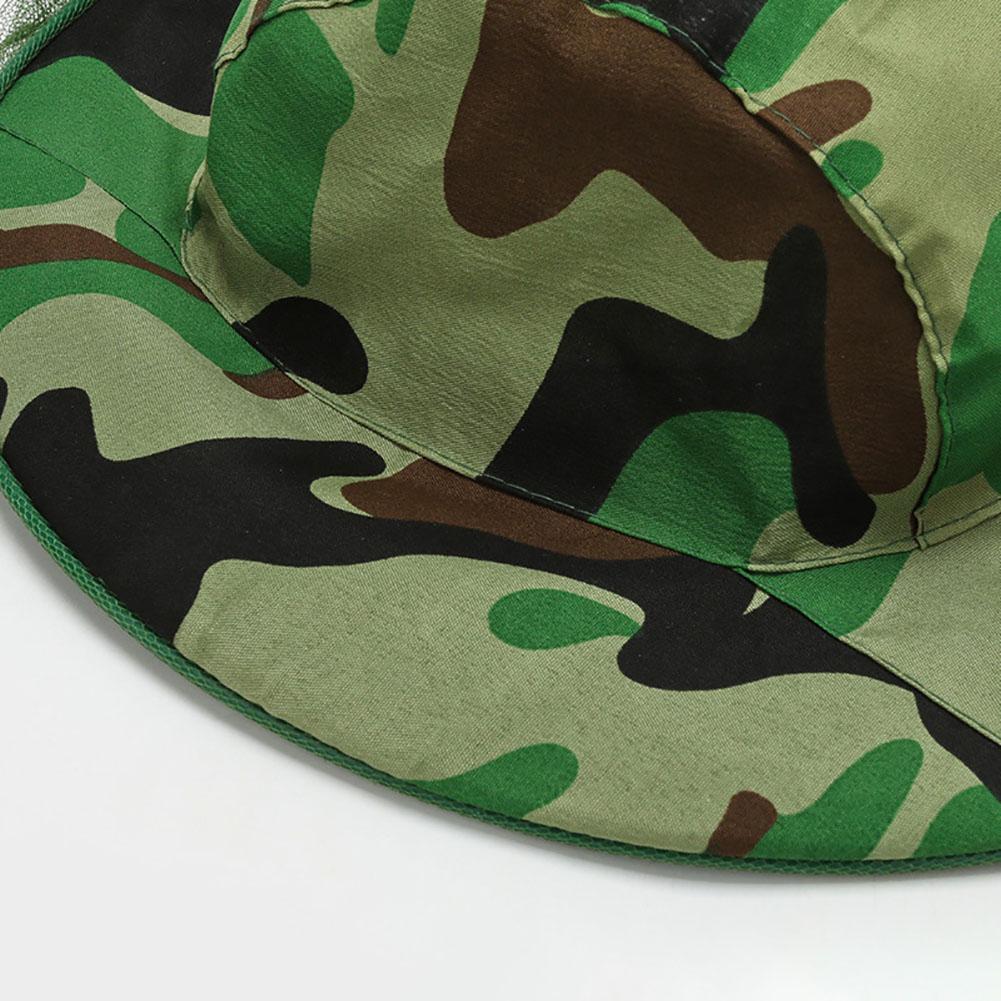 Camouflage Anti-mosquito Hat With Head Net Mesh Bug Insect Fly Face Mask Outdoor Fishing Equipment