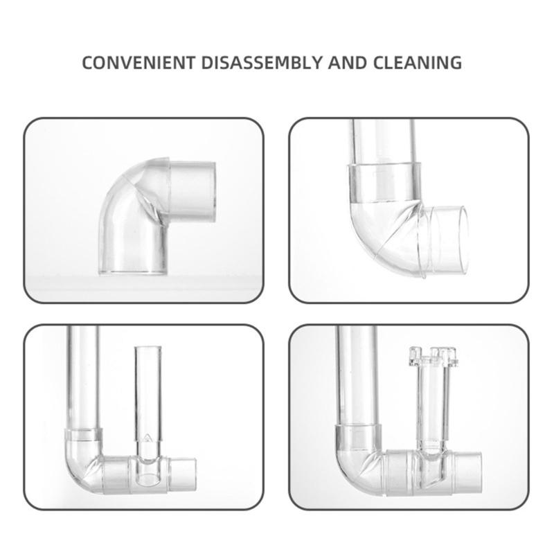 Durable Plastic Aquarium Skimmer Clear Pipe Spin Surface Inflows Outflows Filter for Fish Aquarium Cleaning Accessories