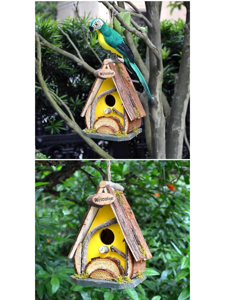 Xianci Outdoor Vogelhaus aus Massivholz: Garten-, Hof- oder Balkondekoration Ornament.