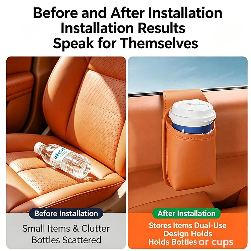 Universal Car Door Hanging Storage Pocket Cup Holder Multifunctional Window Side Storage Bucket Car Interior Organizer Accessori