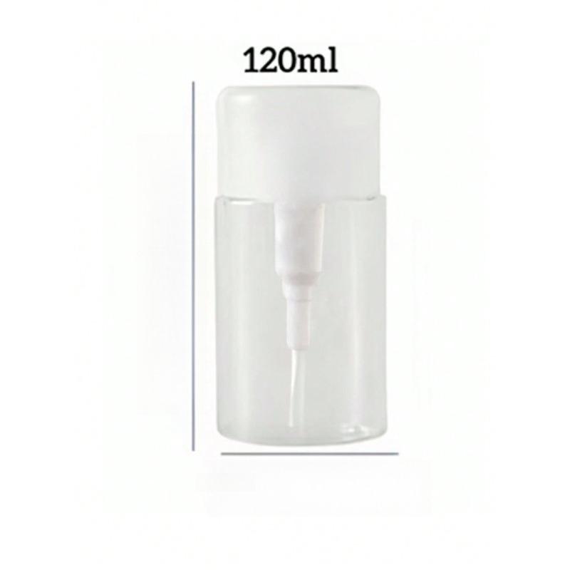 

1pc Plastic Pump Dispenser Empty Storage Bottle, Liquid Push Down Pump Dispenser Empty Bottle White&120ml