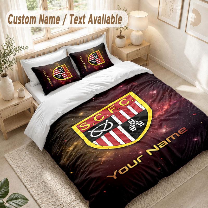Custom Name Bedding Set 3 PiecesStoke City FC Print Duvet Cover + 2 Pillowcases Soft Bed Decor