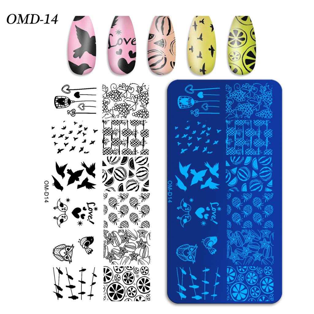 Nail Art Transfer Steel Plate, Rectangular Printing Oil Transfer Printing Steel Plate Blue Film Painted Board Omd Series