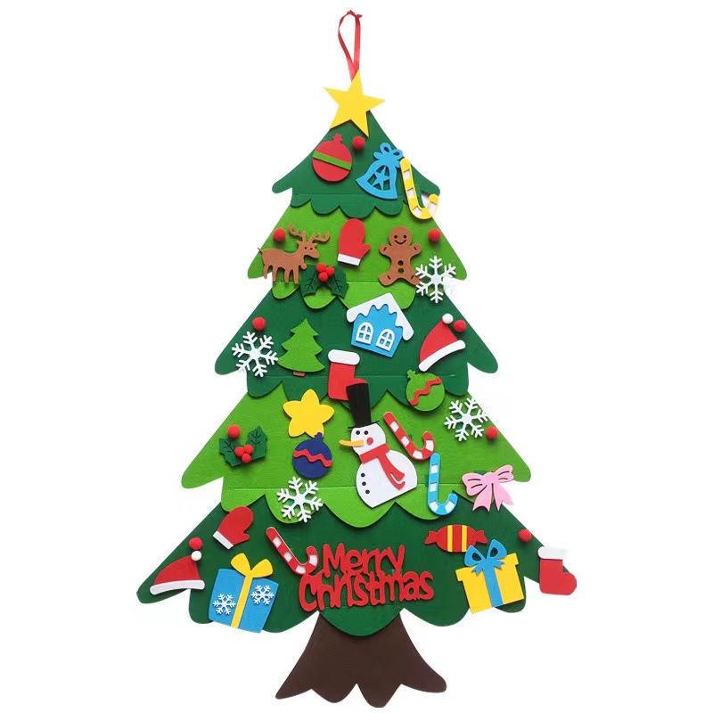 Фетровая новогодняя елка DIY набор: Праздничное украшение ручной работы и развивающая игрушка