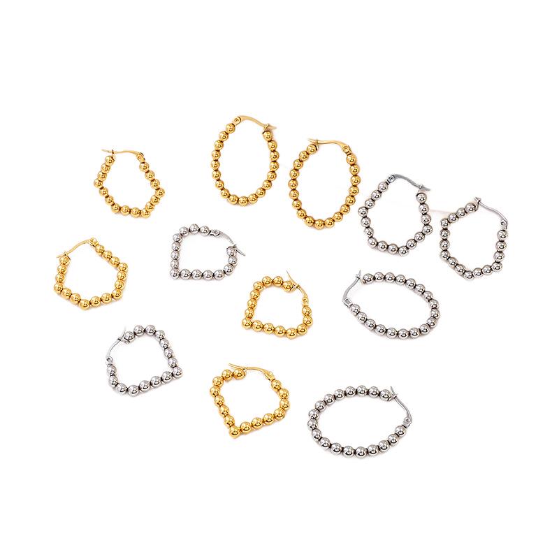 Gold Plated Geometric Titanium Steel Earrings for Women: Simple & Versatile Hot-Selling Accessories