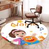 Custom Name Ms. Rachel Printed Round Rug Carpet Chair Rug Area Rug Entryway Doormats,for Office Chair Living Room Bedroom Kitchen Room.