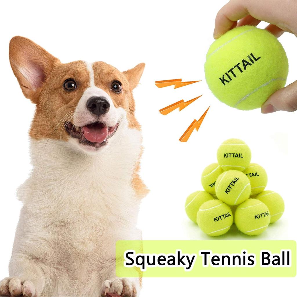 12 Pcs Squeaky Tennis Balls for Dogs - 2.58" Interactive Doggy Toys - Mini Safe, Durable for Small Medium Large Dogs Training Playing, with 1