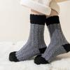 1 Pair Women Coral Velvet Socks Autumn Winter Fuzzy Thick Warm Fleece Mid-calf Socks Soft Fluffy Home Sleeping Slipper Socks