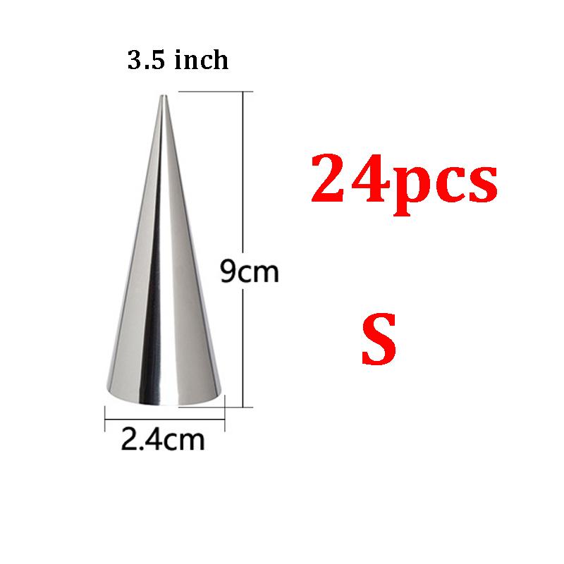 6/12/24pcs Baking Cones Stainless Steel Spiral Croissant Tubes Horn Bread Pastry Making Cake Mold Cookie Dessert Baking Tool