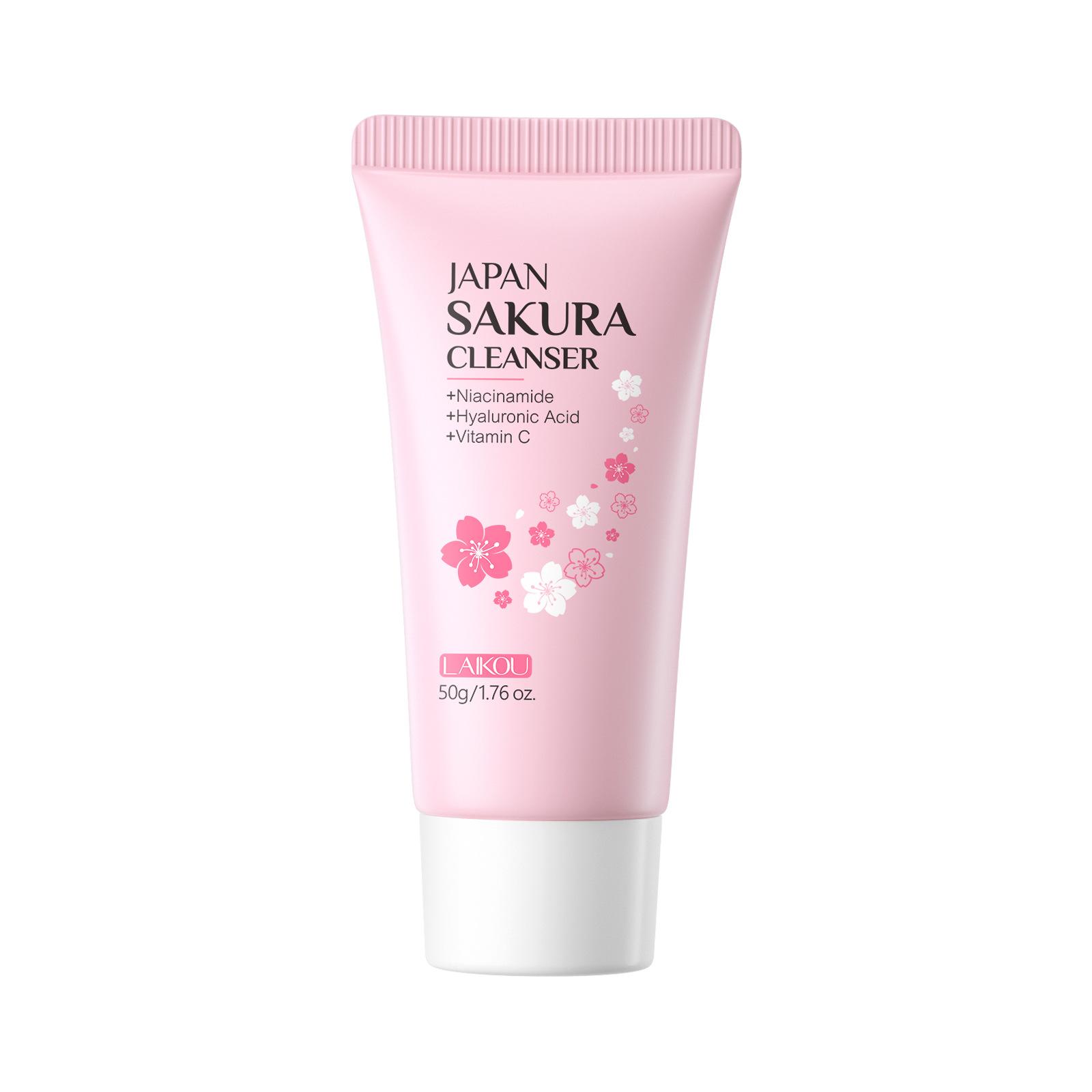 LAIKOU Sakura Facial Cleanser 50g Skin Moisturizing Pore Cleansing Hydrating Face Wash 50ml/g