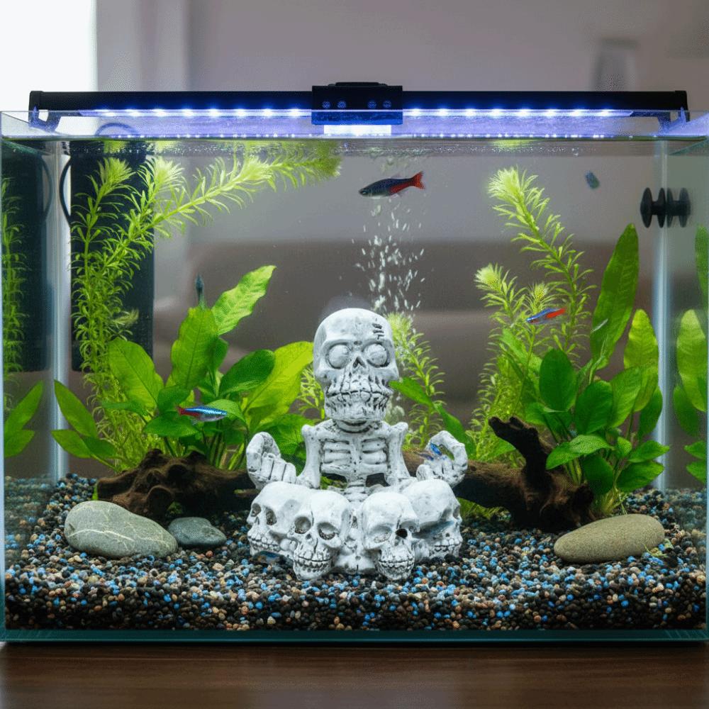Simulated Fish Tank Skeleton Landscaping Resin Reptile Tank Skeleton Ornament Reptile Hiding Spots
