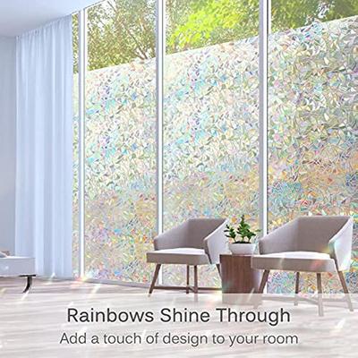 Privacy Static Window Sticker Vinyl 3D Sticker Glass Door Insulation Rainbow UV Protection